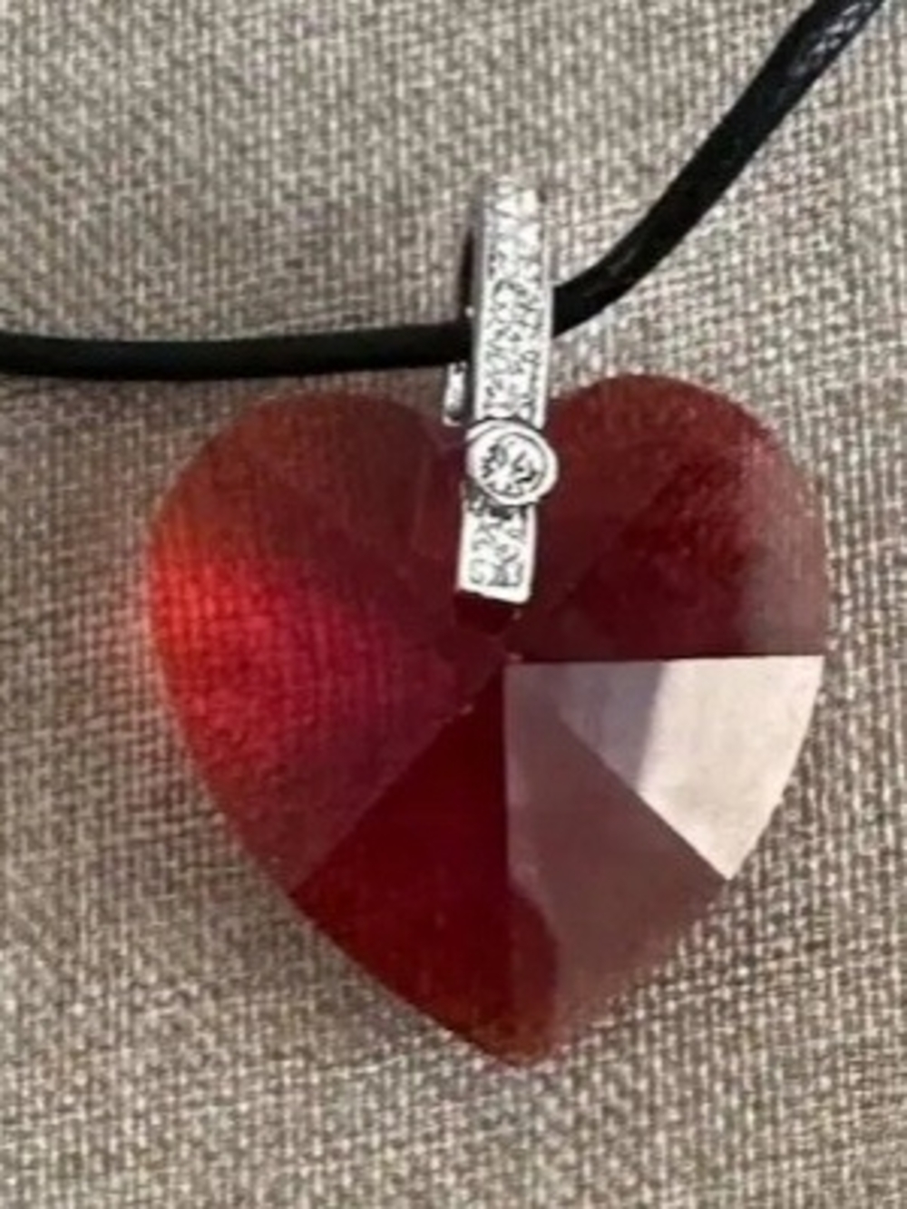 ​Authentic Swarovski Vintage Faceted Crystal Heart Pendant Necklace Charm